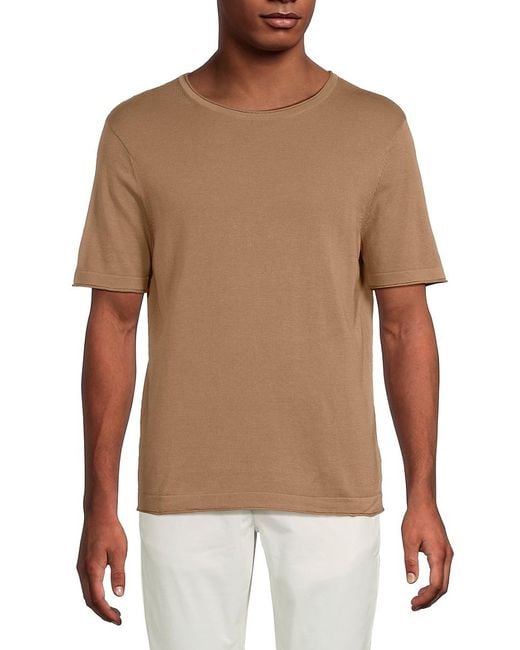 Saks Fifth Avenue Brown Short Sleeve Knit T-Shirt for men
