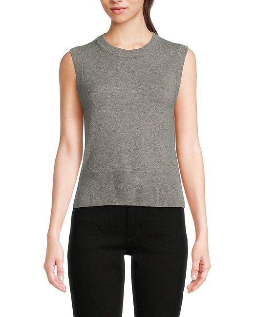 Vince Gray Wool-Blend Sweater Vest
