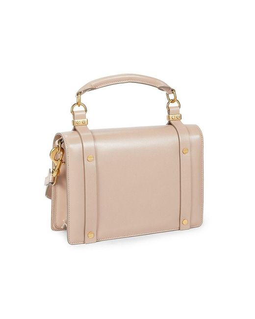 Chloé Leather Top Handle Bag in Natural | Lyst