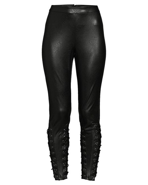 BCBGMAXAZRIA Faux Leather Pants in Black Lyst