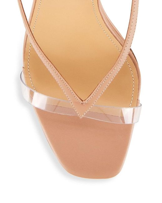 Aquazzura Illusions 90mm Leather Pvc Wedge Sandals in Natural