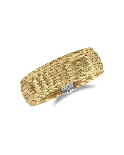 Alor Metallic Classique Stainless Steel & 18k Yellow Gold Bangle Bracelet