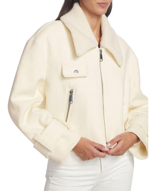 Saks Fifth Avenue Natural Marisa Cropped Wool Jacket