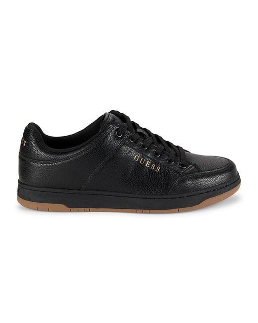Guess Black M-Tempo Logo Textured Sneakers for men