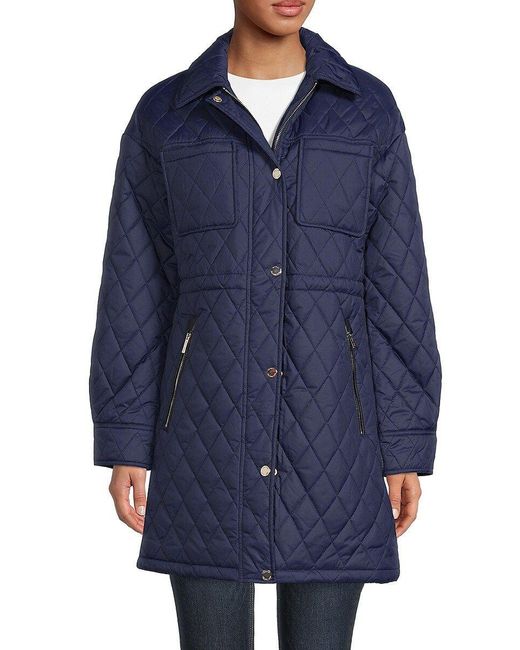 Michael Kors Synthetic Missy Quilted Jacket in Midnight Blue (Blue) Lyst