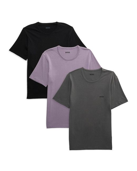 Boss Gray 3-pack Assorted Crewneck T-shirts for men