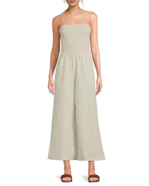 Saks Fifth Avenue Women's Natural 100% Linen Jumpsuit