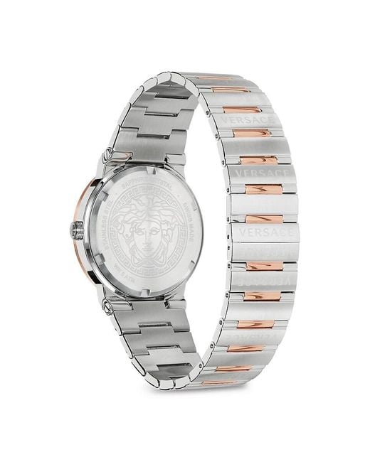 Versace Metallic Greca Icon 41Mm Two Tone Stainless Steel Bracelet Watch