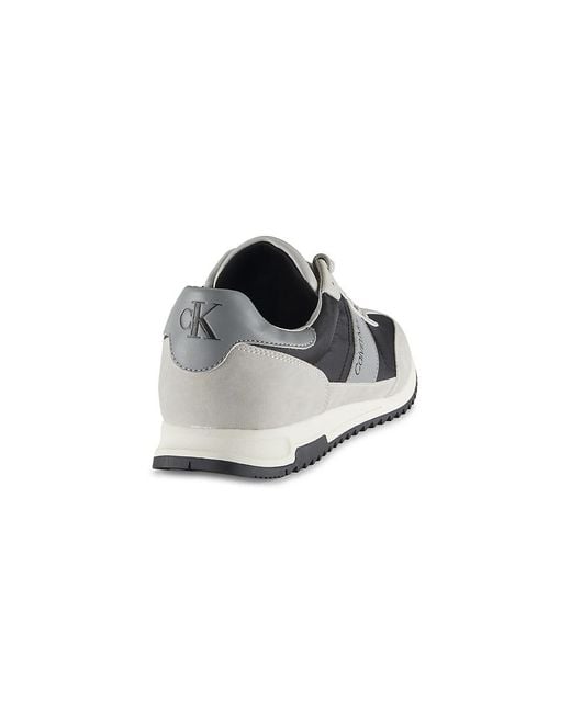 Calvin Klein Gray Galent Colorblocked Low-Top Sneakers for men