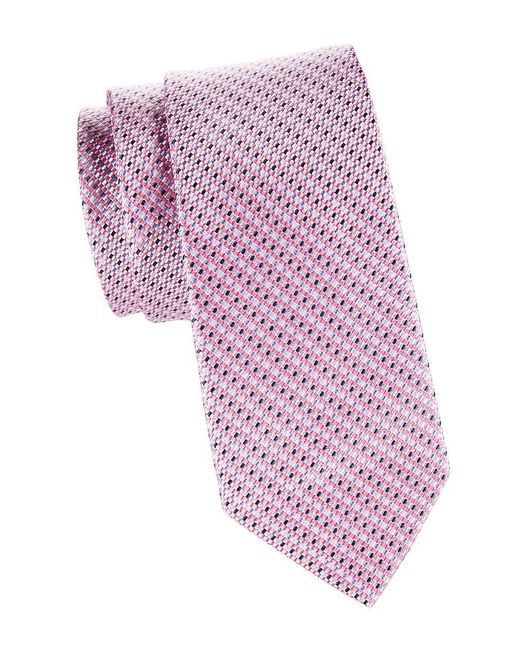 Saks Fifth Avenue Pink Pattern Silk Tie for men