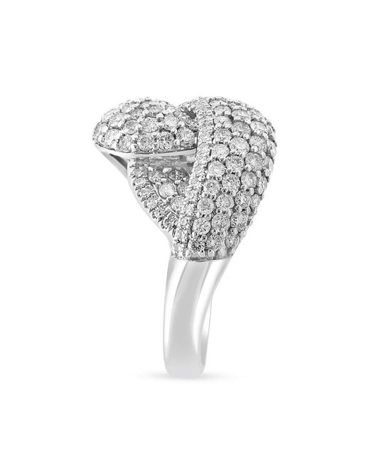 Effy Gray 14k White Gold & 1.66 Tcw Diamond Knot Ring