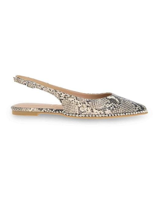 BCBGeneration White Valerie Python-Embossed Slingback Studded Flats