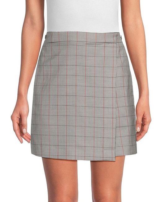 Thom Browne Gray Plaid Wool Skorts