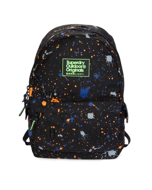 Superdry Black Paint Splatter Backpack for men