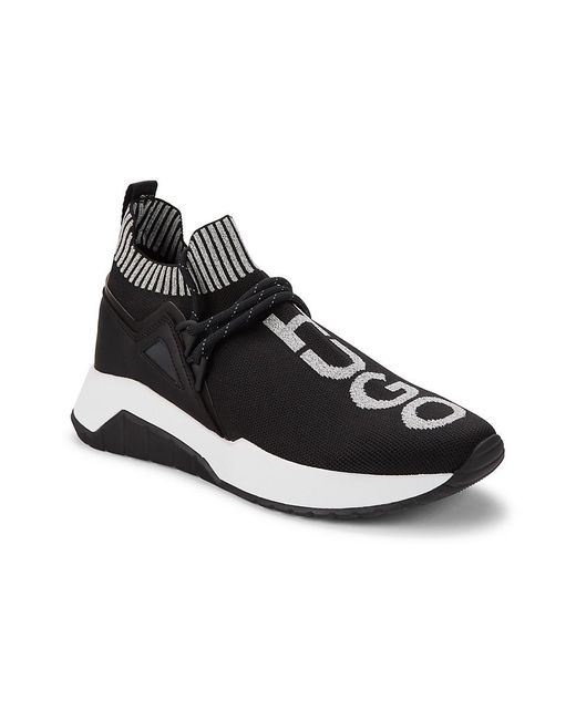BOSS by HUGO BOSS Atom Logo Sock Sneaker in Black for Men Lyst UK