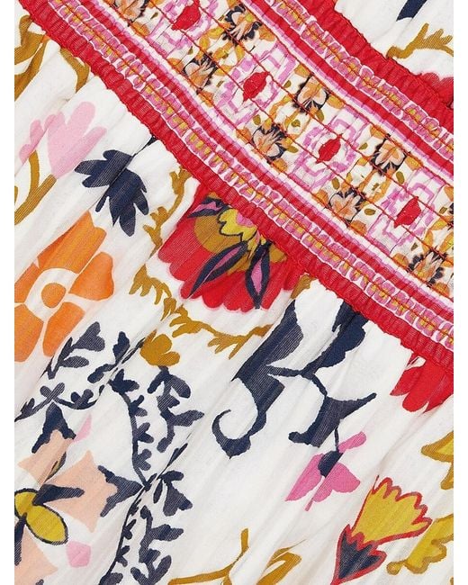 Ramy Brook White Delia Floral Cotton-Blend Halterneck Midi-Dress