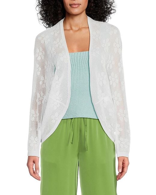 Joseph A Green Mesh Open Front Cardigan