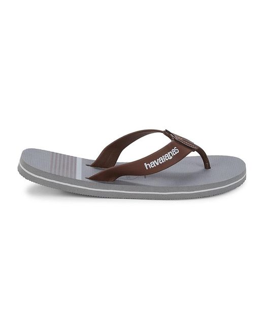 Havaianas Gray Urban Craft Vegan Leather Flip Flops for men