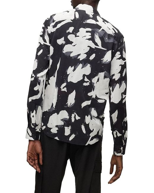 HUGO Red Abstract Print Shirt for men