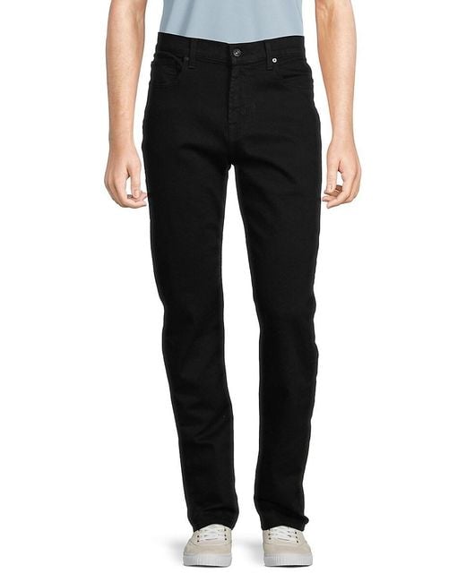 7 For All Mankind Black Slimmy Squiggle High Rise Jeans for men