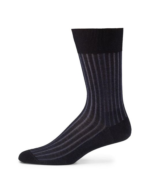 Falke Black Shadow Striped Crew Socks for men