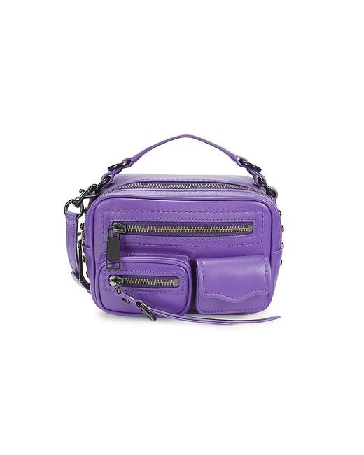 Rebecca Minkoff Purple Mini Jett Leather Crossbody Bag