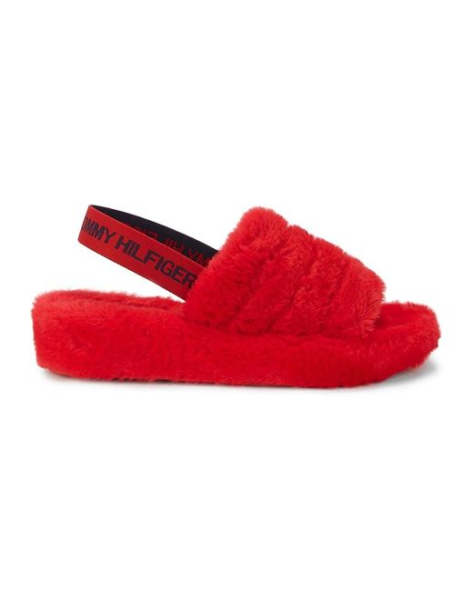 tommy hilfiger fluffy slippers