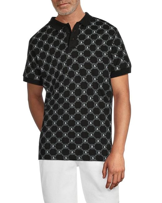 Crooks and Castles Black Monogram Polo for men