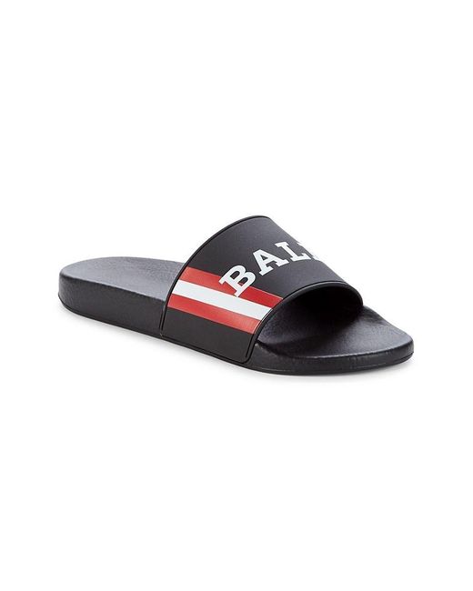 Bally Simon Logo Slides in Black for Men | Lyst