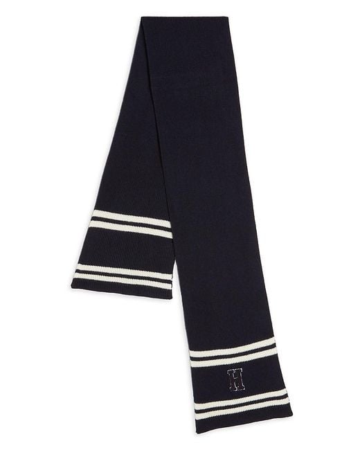 Tommy Hilfiger Black Logo Varsity Scarf for men