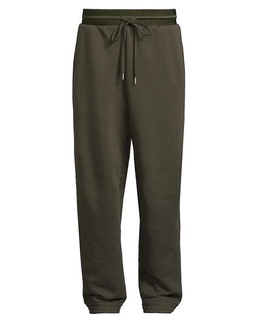Helmut Lang Green Curve Combed Cotton Jogger Sweatpants for men