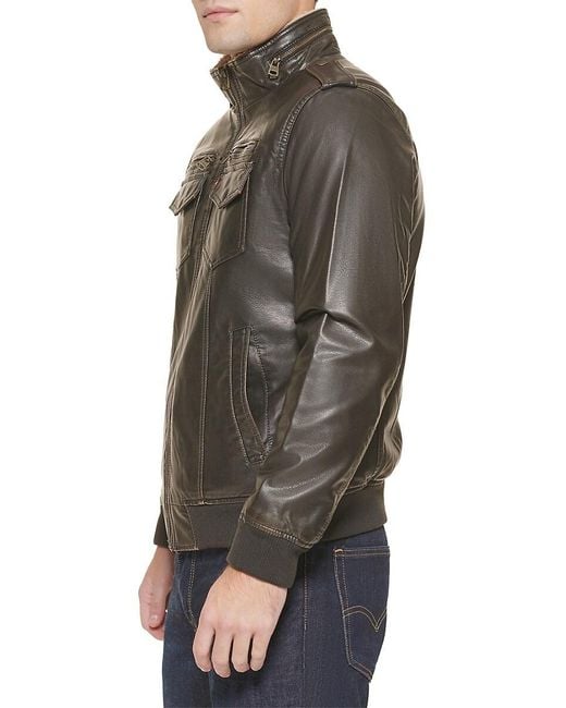 Levi's Gray Faux Shearling Lined Bomber Jacket for men