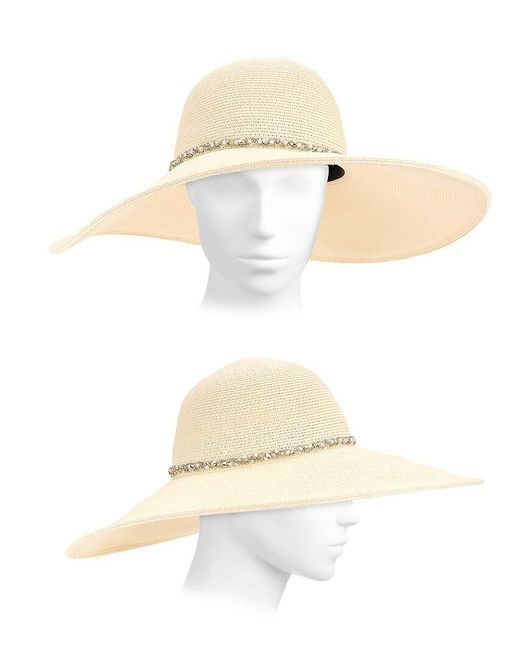 Eugenia Kim Natural Bunny Embellished Trim Sun Hat
