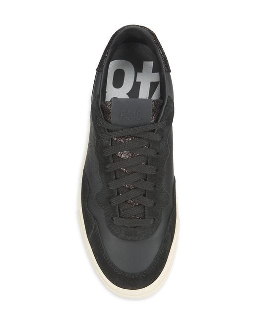 P448 Black Bali Low-top Leather Sneakers