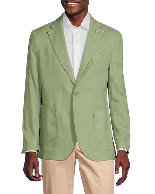 Tailorbyrd Green Linen Blend Sportcoat for men