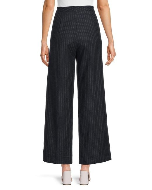 J.McLaughlin Black J. Mclaughlin Broderick Striped Wool-Blend Pants