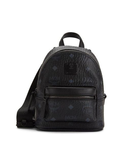 MCM Black Stark Leather Crossbody Backpack