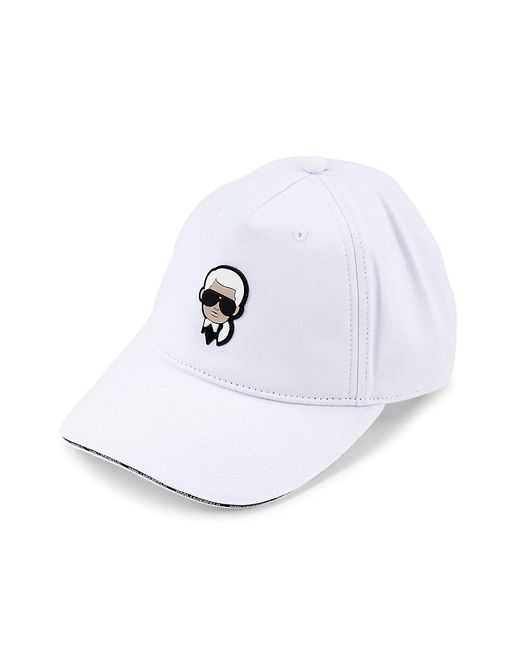 Karl Lagerfeld White Karl Logo Baseball Hat for men