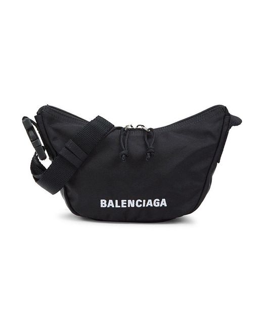 Balenciaga Wheel Logo Hobo Bag in Black | Lyst