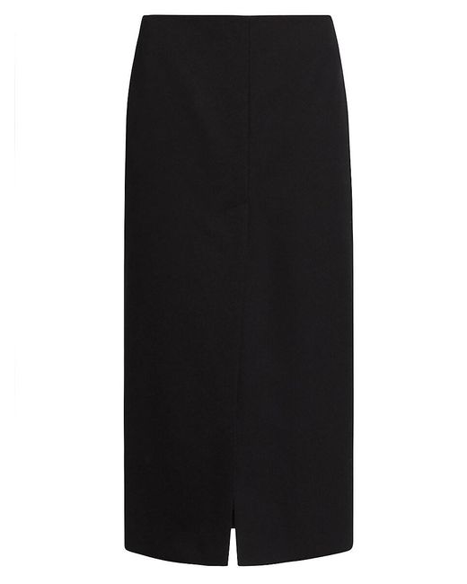 Nili Lotan Black Mariha Tailored Wool Midi-Skirt
