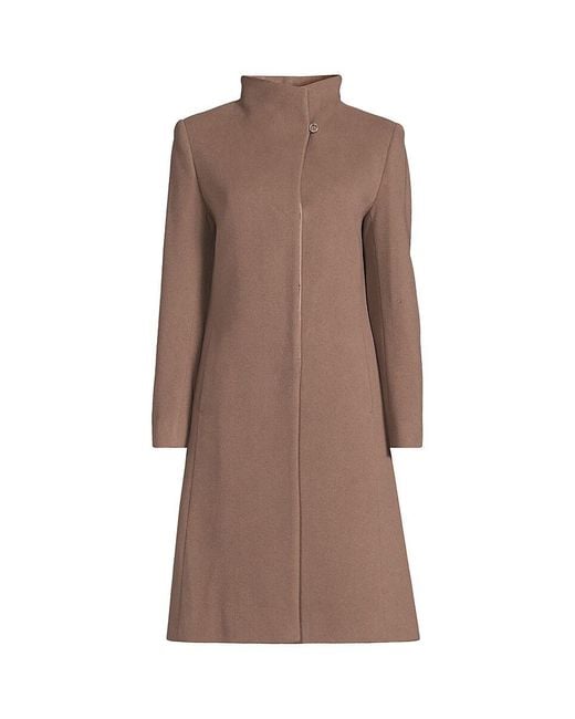 Stand collar hot sale wool coat