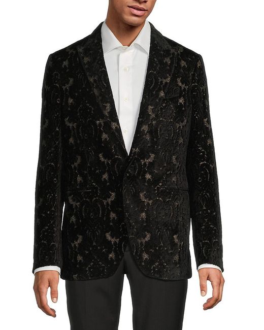 Etro Black Velvet Peak-Lapel Evening Jacket for men