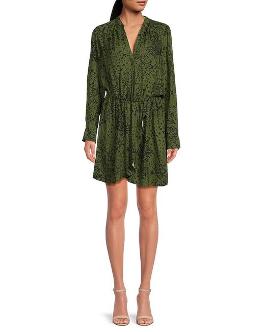 Zadig & Voltaire Green Rinka Print Mini Dress