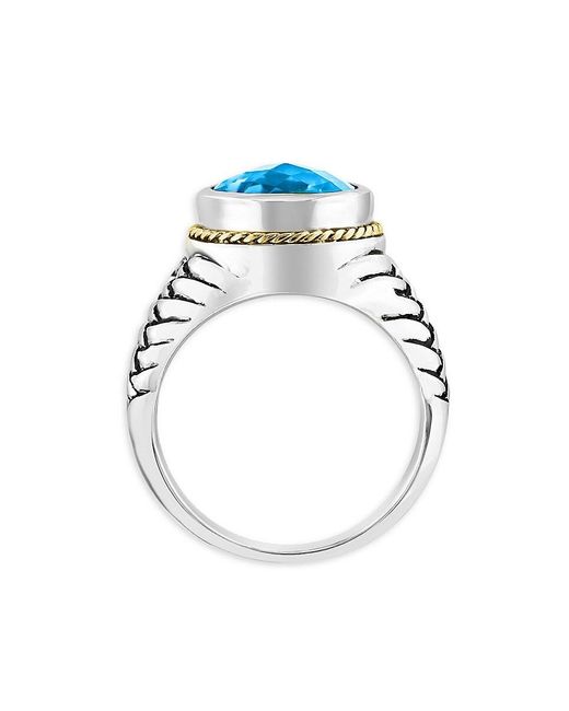 Effy ENY 18k Yellow Gold, Sterling Silver & Blue Topaz Ring