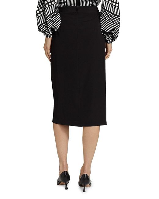 Tahari Black The Vivienne Wrap-Front Skirt