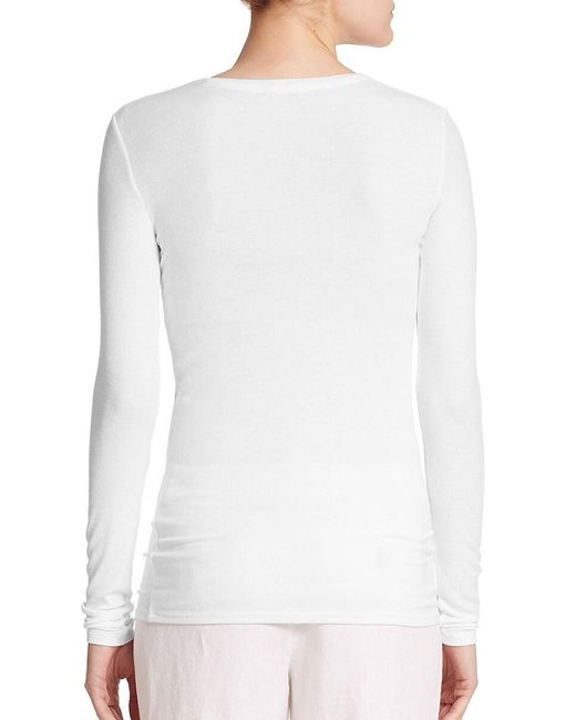 ATM White V-Neck Top