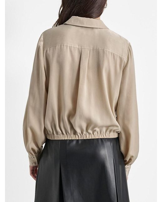 DKNY Black Long-Sleeve Wrap Shirt With Cargo Pockets