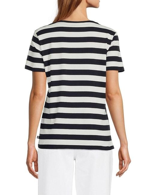 Karl Lagerfeld Black Striped C'Est La Vie Graphic T-Shirt