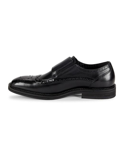 Karl Lagerfeld Black Leather Double Monk Strap Shoes for men