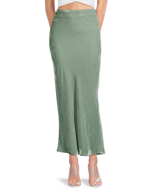 Susana Monaco Green Velvet Silk Blend Midi Skirt